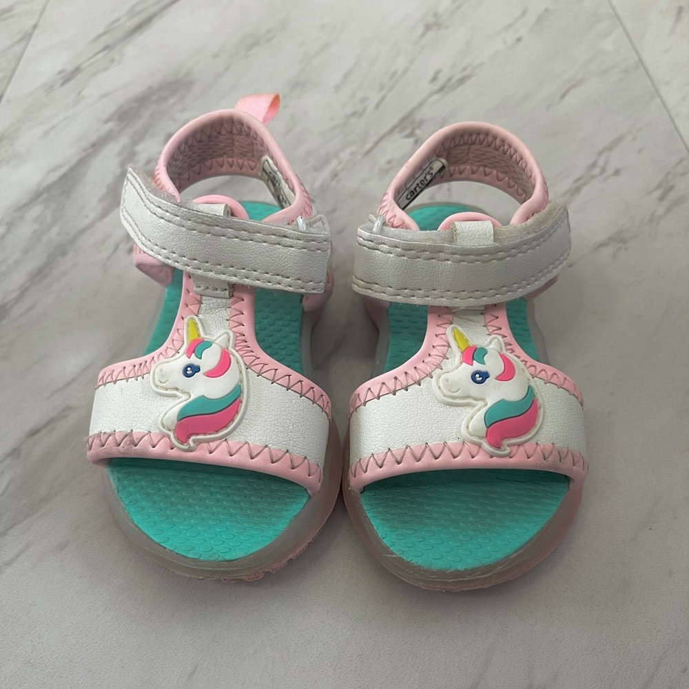 Carter's Unicorn and Light Sandals Size 5